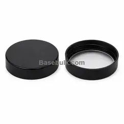 Cap 38 mm black smooth plastic with an induction heat seal liner