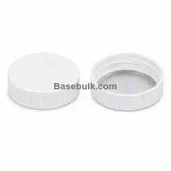 Cap 38 mm white ribbed plastic with an induction heat seal liner