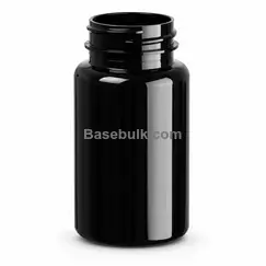 Packer bottle 100 ml, black PET, with a 38 mm neck, without cap