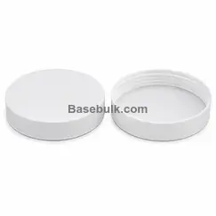 Cap 120 mm white ribbed plastic with an induction heat seal liner