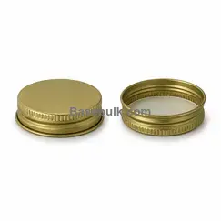 Cap 38 mm gold ribbed metal with an induction heat seal liner