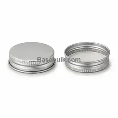 Cap 38 mm silver ribbed metal with an induction heat seal liner