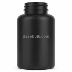 Packer bottle 200 ml, matte black PET, with a 38 mm neck, without cap