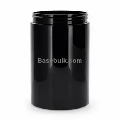 Wide-mouth jar 1000 ml black PET with 100 mm neck, without cap