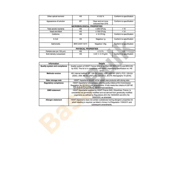 Aspartame product image, RM0000014
