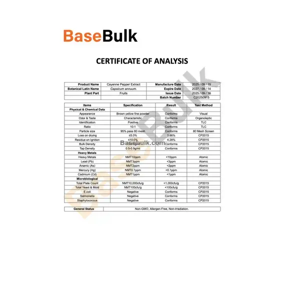 Cayenne pepper extract 60-80 mesh, RM0000133
