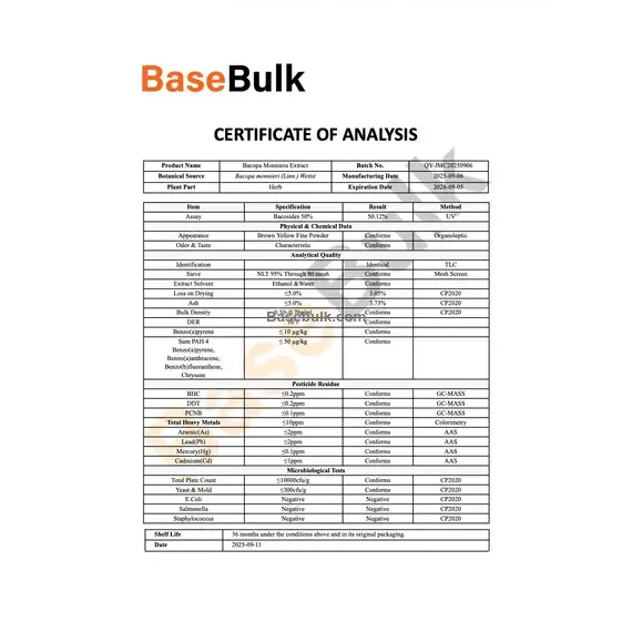 Bacopa Monnerri Extract 50% Bacoside RM0000182