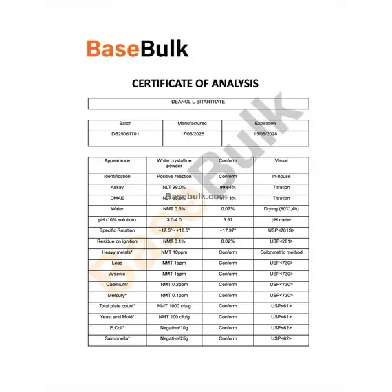 Deanol L-Bitartrate (DMAE) additional product image