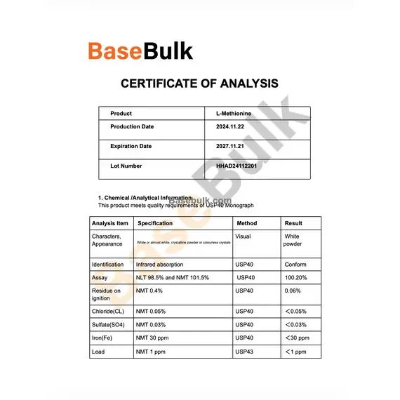 L-methionine additional product image, RM0000371