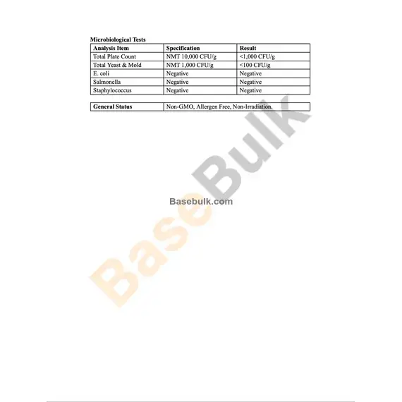Tanacetum Extract 10:1 brown yellow fine powder specification sheet