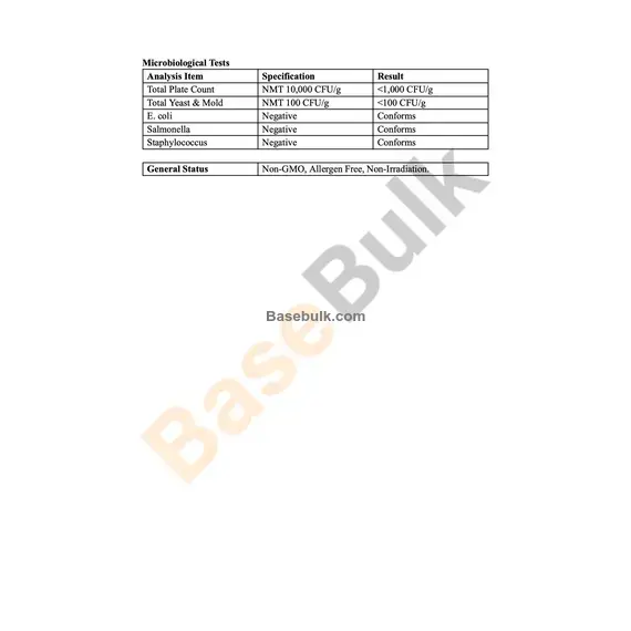 Chokeberry Extract 10:1 purple red powder specification sheet