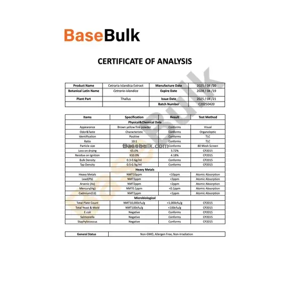 Iceland moss extract (Cetraria islandica) 10:1, RM0000497