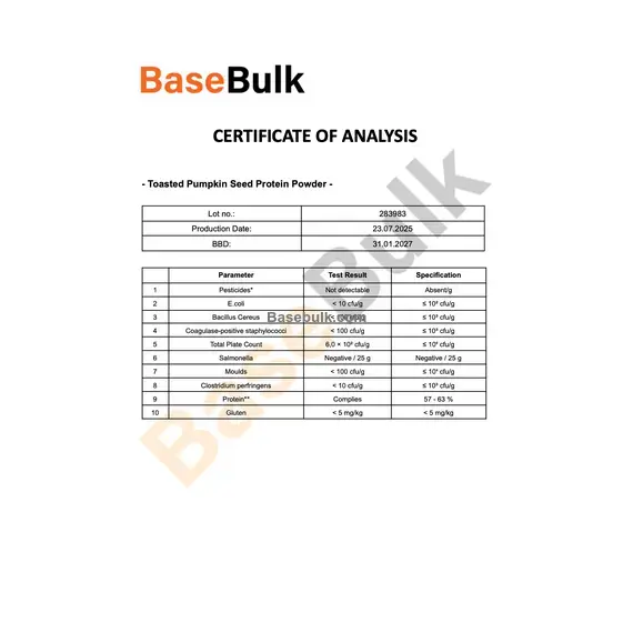 Pumpkin seed protein 60% additional product image, RM0000530