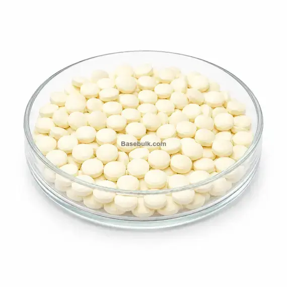 Vit. B9 (Folic Acid) 400mcg tablets, round 7.5mm food supplement