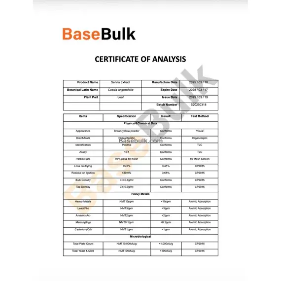 Senna leaf extract Sennoside 10% additional product image