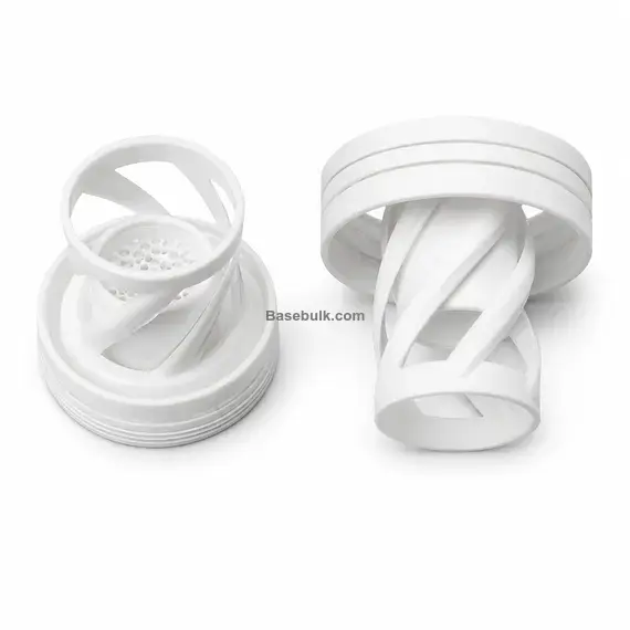 White plastic cap for effervescent tablet tubes with silica gel desiccant
