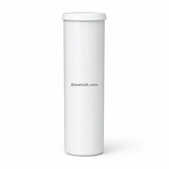 Tube for effervescent tablets L144, white plastic, without cap
