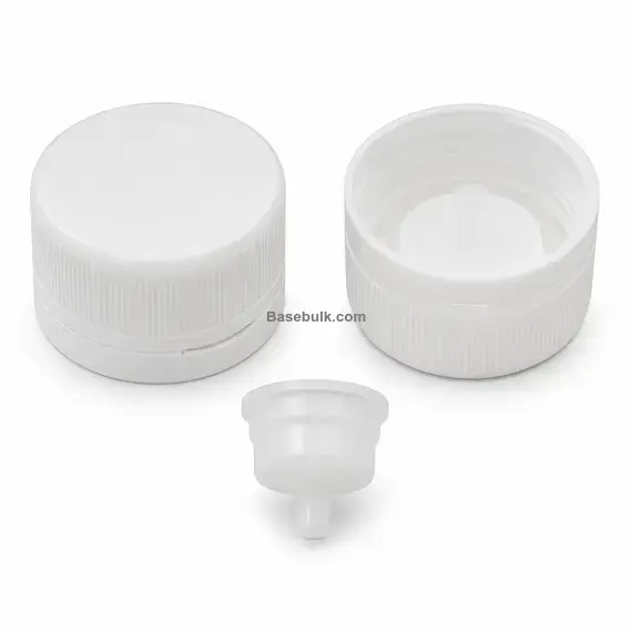 PP28 white plastic tamper-evident dropper screw cap
