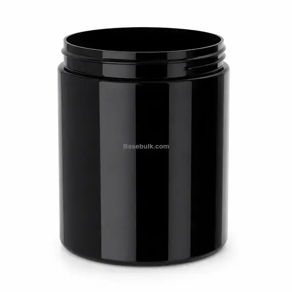 Wide-mouth jar 750 ml black PET with 100 mm neck, without cap