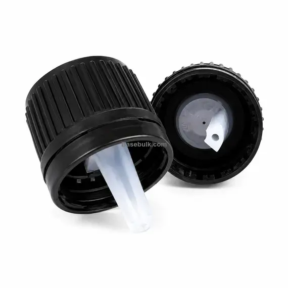 Plastic cap for amber glass dropper bottles