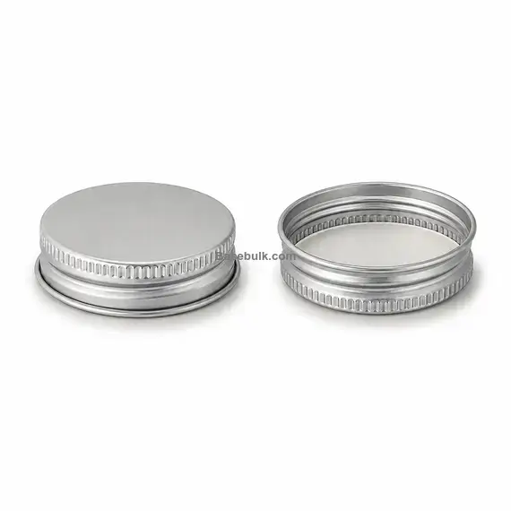 Cap 38 mm silver ribbed metal with an induction heat seal liner