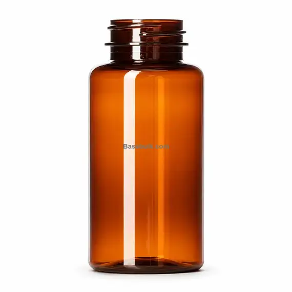 150 ml amber PET packer bottle with 38 mm neck, without cap