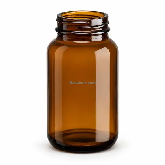 150 ml amber glass packer bottle with 45 mm neck, without cap