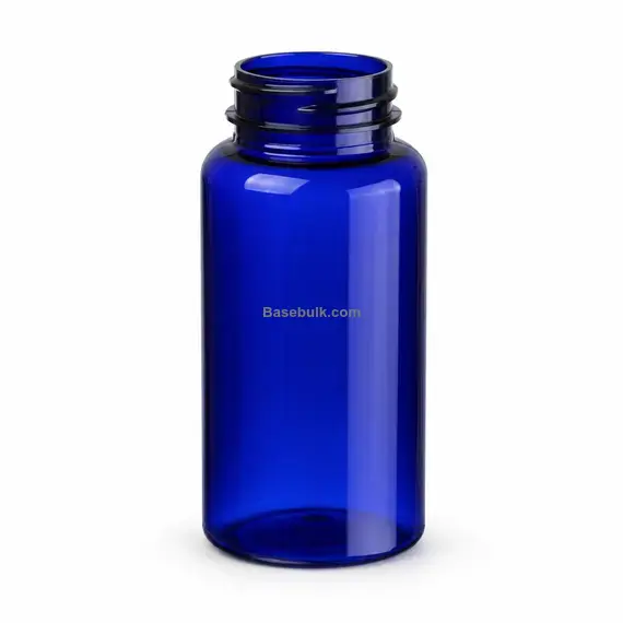 150 ml blue PET packer bottle with 38 mm neck, without cap