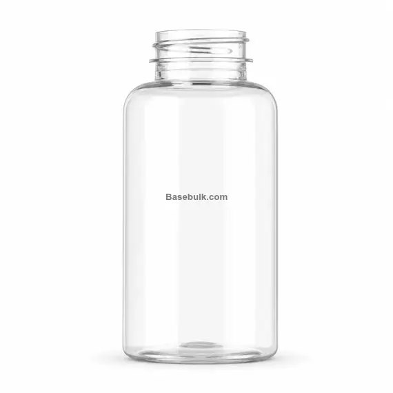 200 ml transparent PET packer bottle with 38 mm neck, without cap