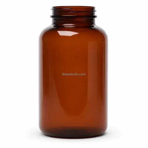 250 ml amber PET packer bottle with 38 mm neck, without cap