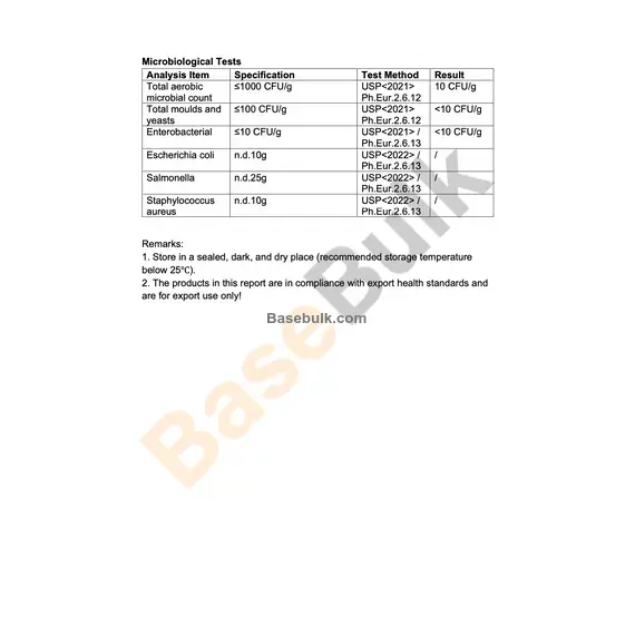 Vitamin D3 Cholecalciferol 100 000 IU/g white to light yellow powder