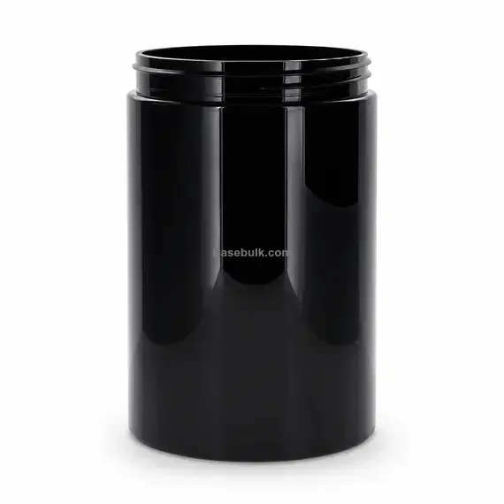 Wide-mouth jar 1000 ml black PET with 100 mm neck, without cap