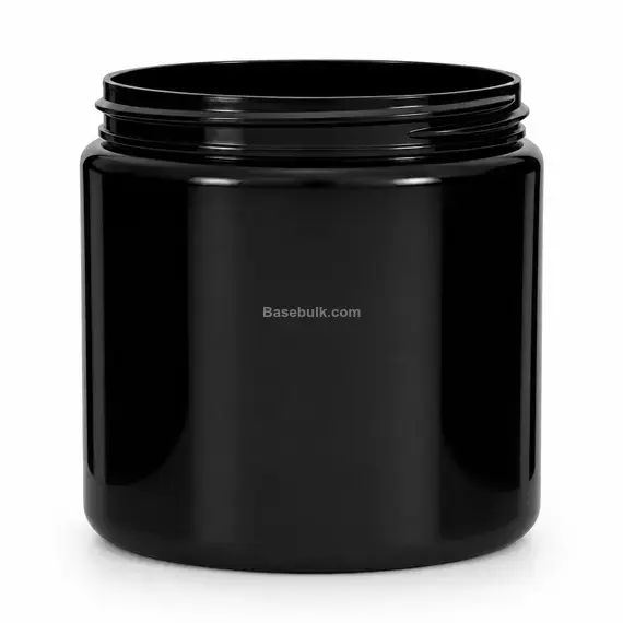 Wide-mouth jar 500 ml black PET with a 100 mm neck without cap