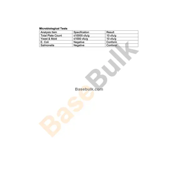 Beta-Sitosterol 35%-45% phytosterol 90% fine powder specification sheet