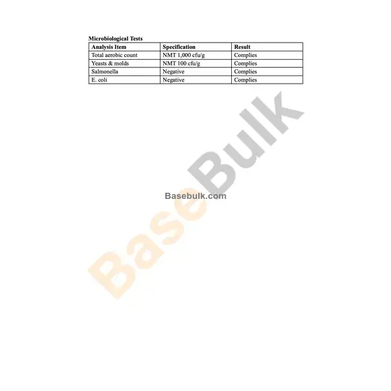 Glucosamin Sulfate 2KCL physical and chemical specification sheet