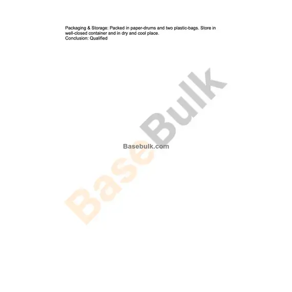 Zinc Picolinate specification sheet with assay, heavy metals and microbiological results