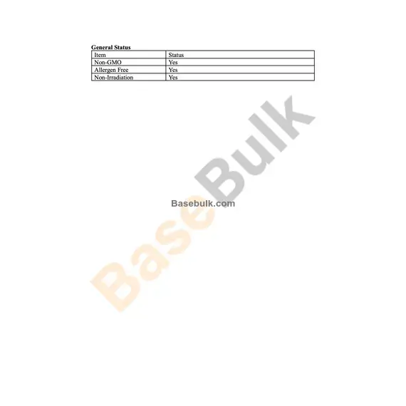 Aniseed Extract 10:1 physical and chemical specification sheet