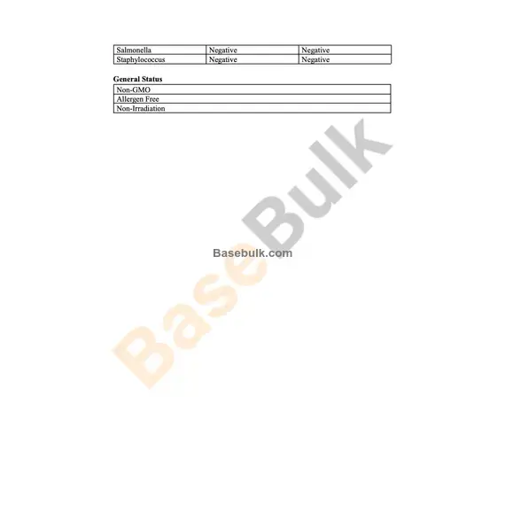 Aloe vera extract 100:1 specification sheet, RM0000327