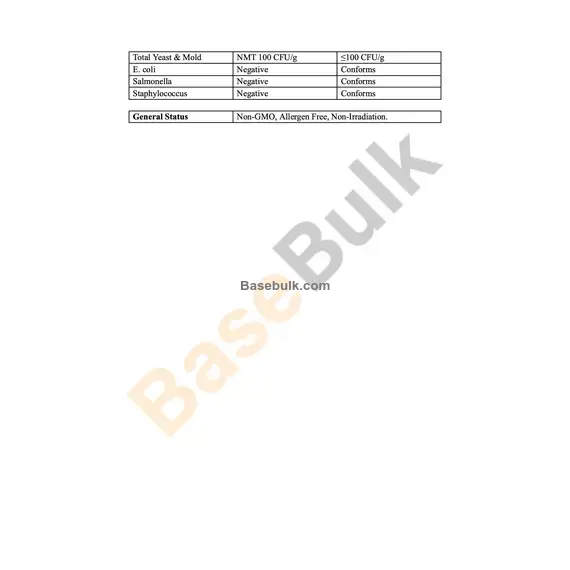Birch leaves extract 10:1 fine powder specification sheet RM0000445