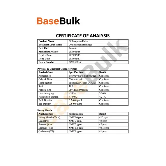 Orthosiphon Extract 10:1 fine powder specification details
