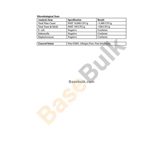 Orthosiphon Extract 10:1 specification sheet, RM0000454