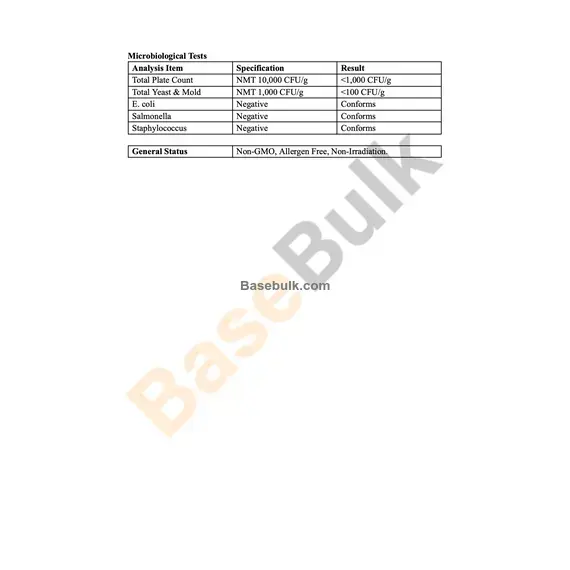 Bearberry extract 10:1 brown yellow fine powder specification