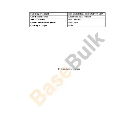 DigeZyme physical and chemical characteristics specification sheet