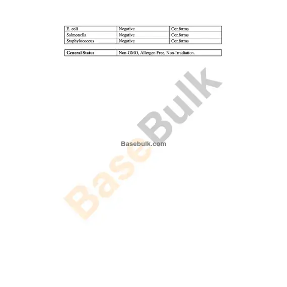 Kale extract 10:1 specification sheet for product RM0000469