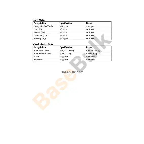 Milk Thisle Exctract 25:1 80% Silymarin specification sheet RM0000479