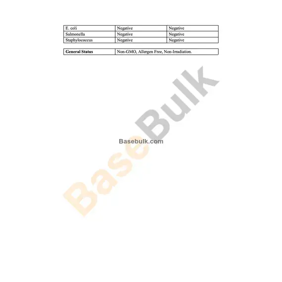 Black Cohosh Extract 10:1 brown yellow fine powder specification sheet