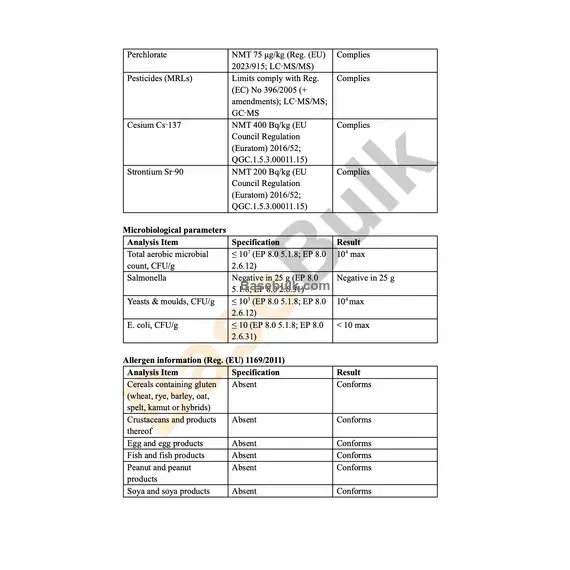Motherwort herb organoleptic and specification sheet