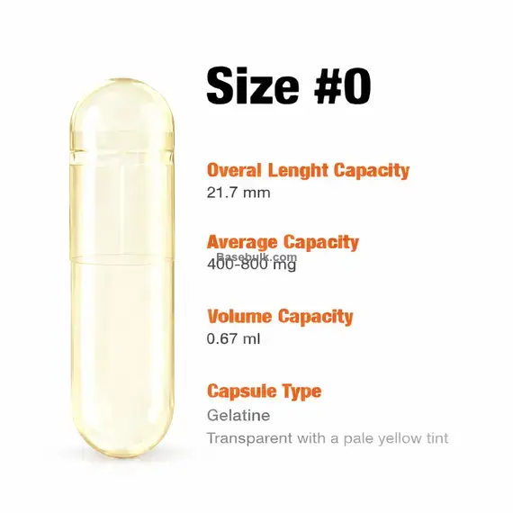 Empty capsule shells gelatine #0