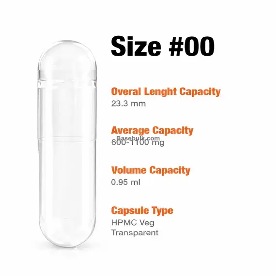 Empty Capsule Shells HPMC Veg #00