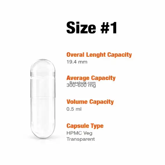 Empty capsule shells HPMC Veg #1